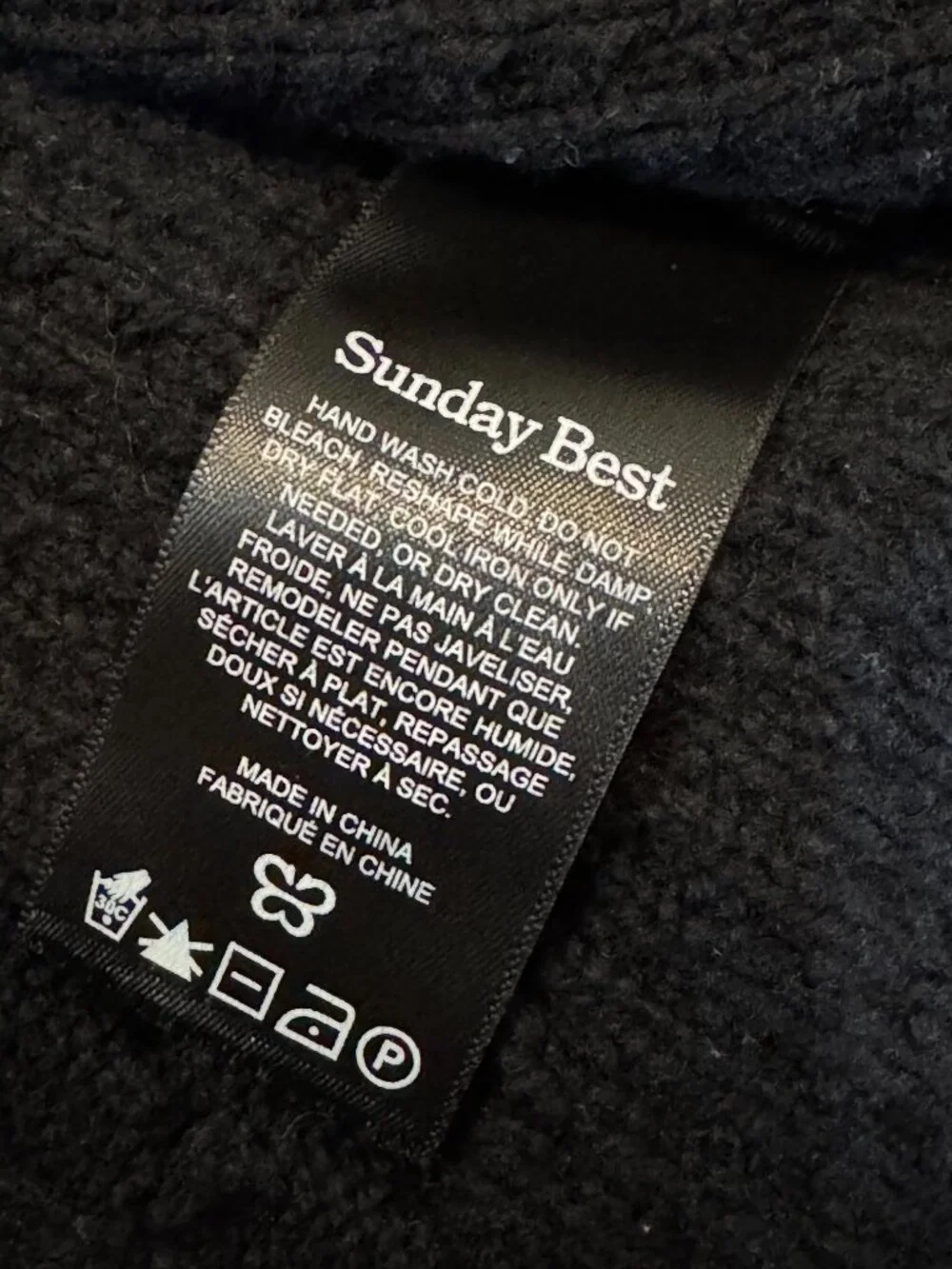 Sunday Best Aritzia Merino Wool Blend Cable Knit Cardigan Black Button Front Swe - Picture 6 of 7